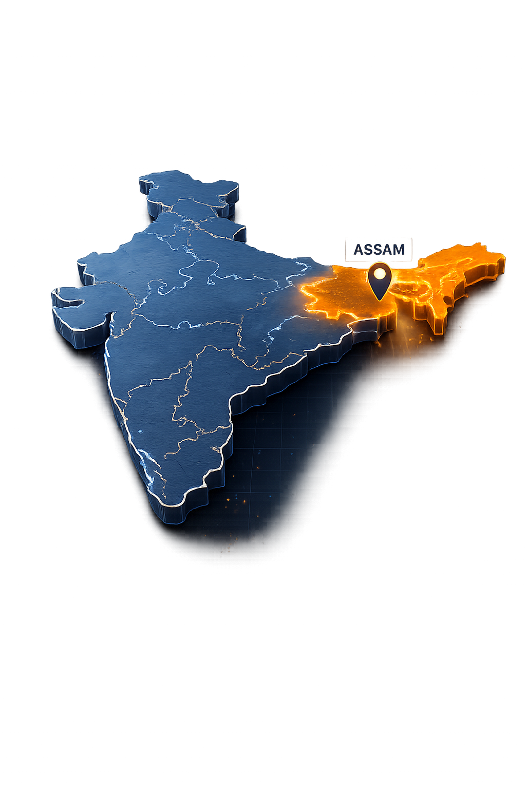 Assam Map Graphic